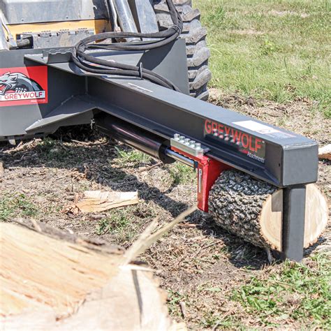 mini skid steer log splitter|skid loader log splitter attachment.